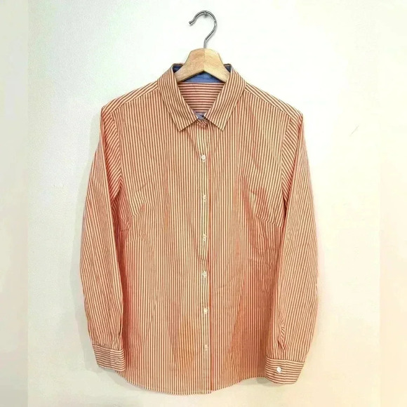 J McLaughlin women’s classic stripped long sleeve button down oxford shirt L - Picture 2 of 5